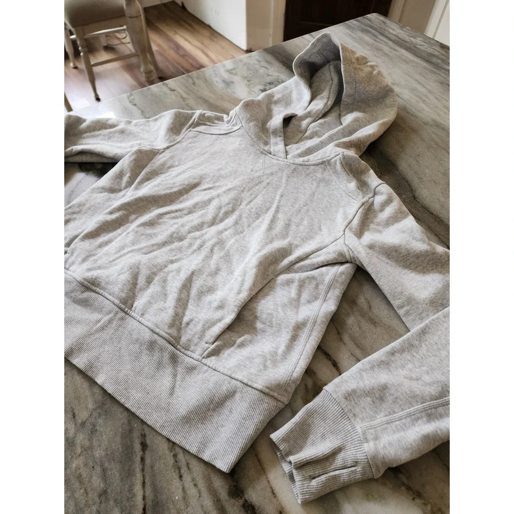 Ivivva by Lululemon Heathered‎ Grey Pullover Hoodie Thumbholes Girls Size 14